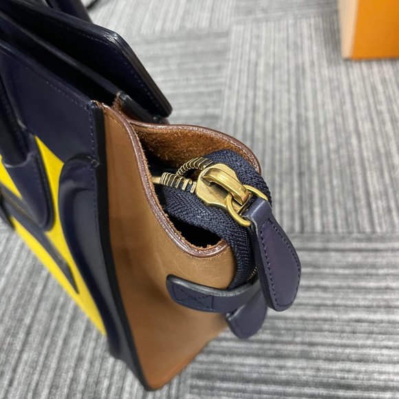 Celine Multicolor Suede And Leather Micro Luggage Tote - Picture 7 of 16